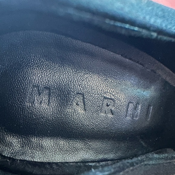 Marni Black Fabric Satin Pumps ~ Size 38.5 ~ High Block Platform Heels - Picture 13 of 14